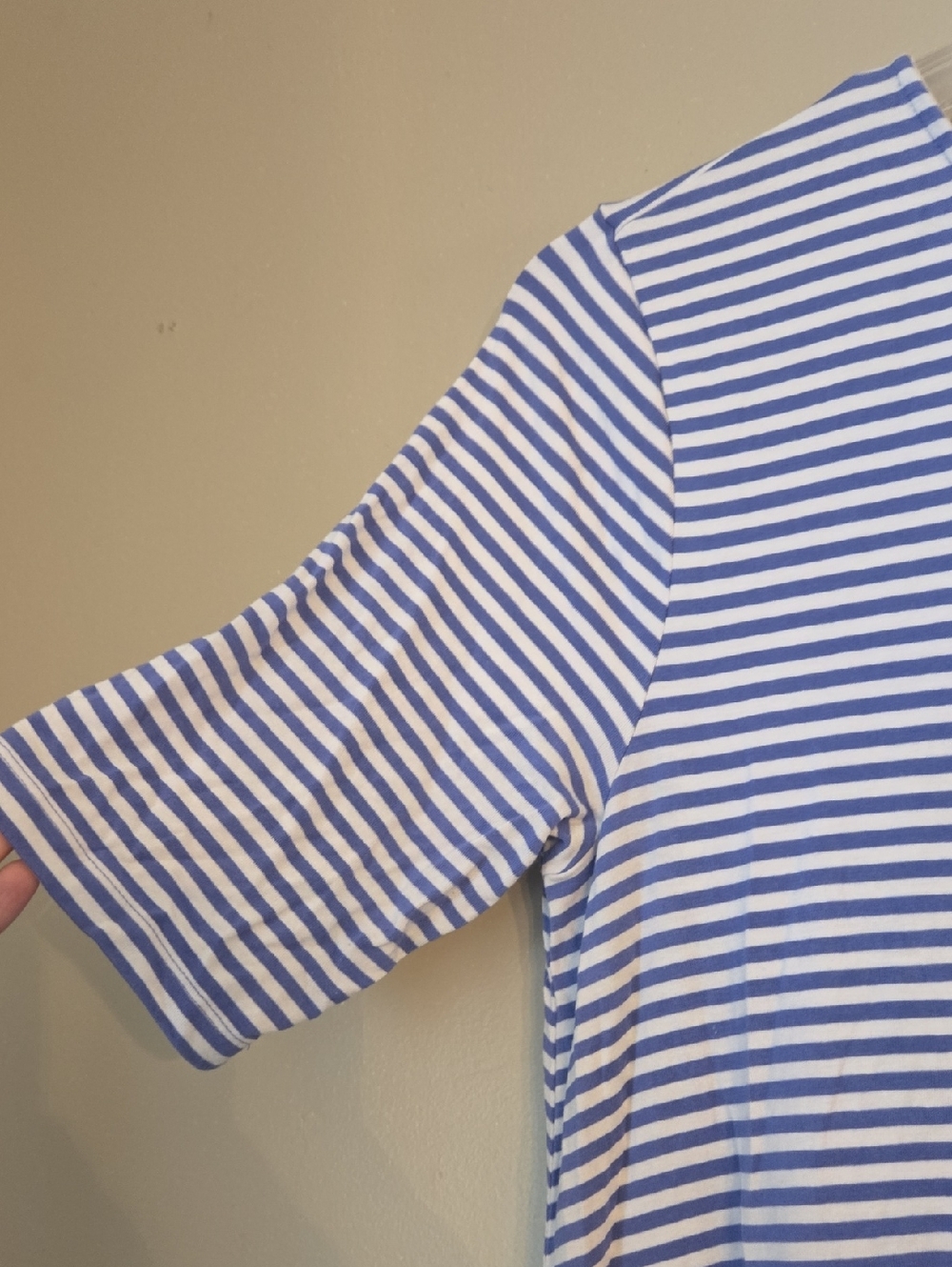 Old Navy - Blue and White Striped Women's Short Sleeve Dress - Picture 2 of 3
